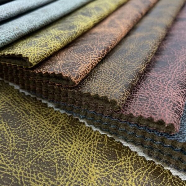 Fleece leather look fabric