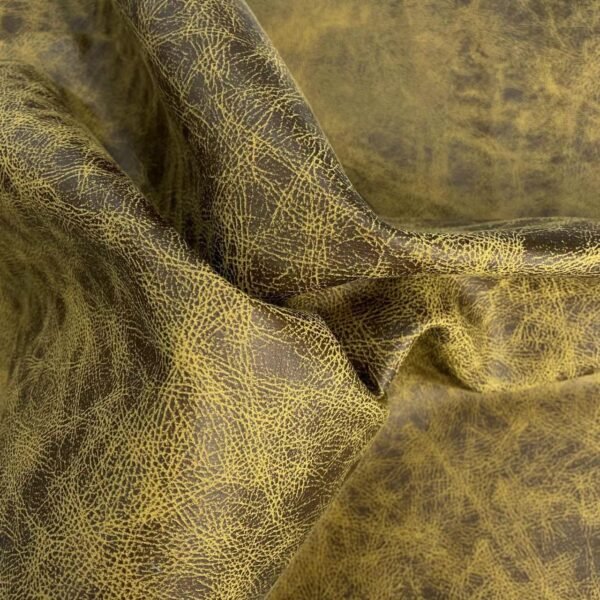 Yellow leather look fabric